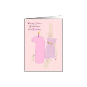  Happy 1st Birthday Grandniece BunnyGirl Card Toys & Games