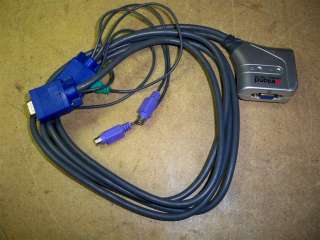Inland SuperMini PS/2 2 Port KVM Switch Built In Cables  