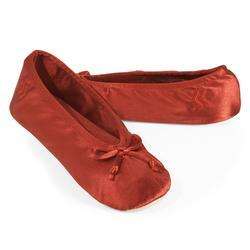 Isotoner Ruby RED Satin Ballet Style Slippers NEW 022653235325  