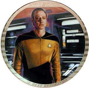 Star Trek The Next Generation Lt. Comm Data Plate 1989  