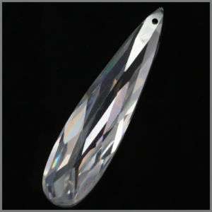 CZ Flat Briolette Pendant Bead 9x36mm White #64257  