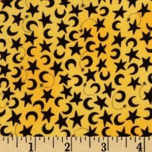  44 Wide Moon Dancers Stars & Moons Yellow Fabric By The 