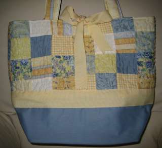 Donna Sharp~ SUNSHINE PATCH ~Blue & Yellow Quilted Tote  