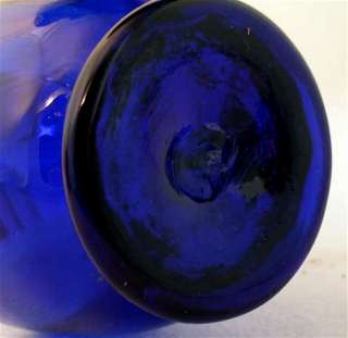 Victorian English enameled cobalt blue cruet EAPG  