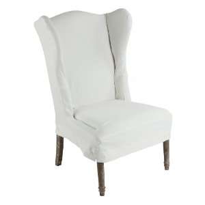   French Country Wing Back Dining Side Chair Slip Cover