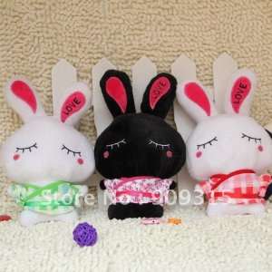  super cute love rabbit plush toys black & white 30 pcs/lot 