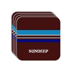 Personal Name Gift   SUNDEEP Set of 4 Mini Mousepad Coasters (blue 
