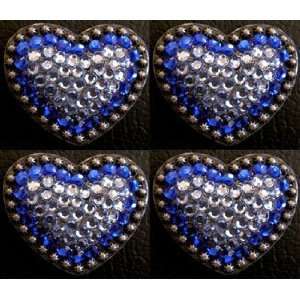  4 BLUE HEART SWAROVSKI CRYSTALS BERRY CONCHOS Everything 
