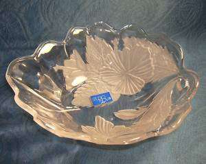 Studio Nova Crystal HIBISCUS Frosted Floral Bowl New  