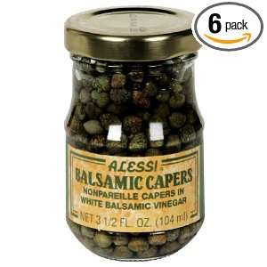 Alessi Capers in Wht Balsm Vngr, 3.50 Ounce (Pack of 6)  