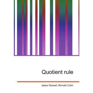  Quotient rule Ronald Cohn Jesse Russell Books