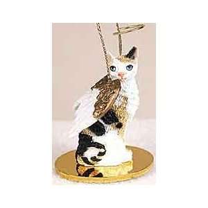  Calico Cornish Rex Cat Angel Ornament