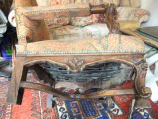 antique italian french armchair arm chair 17th 18th walnut elbow fire 