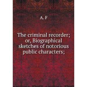   sketches of notorious public characters; (9785873503629) A. F Books