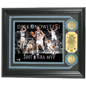  Dirk Nowitzki 2007 NBA MVP Dominance Gold Coin Photo Mint 