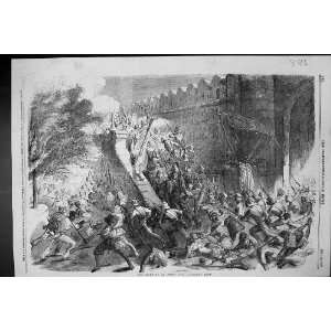  1857 SCENE CASHMERE GATE STORMING DELHI INDIA SOLDIERS 