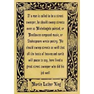   Poster Quotation Martin Luther King Street Sweeper