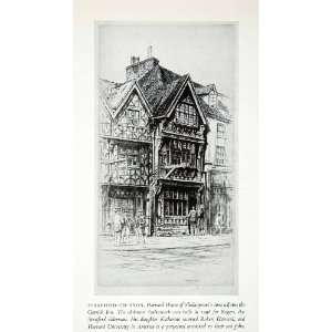 1950 Print Harvard William Shakespeare Stratford on Avon 