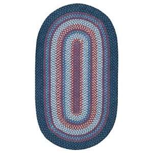 Capel Rugs Cottonside 8x11 oval Navy Red Area Rug 