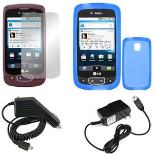 P509 Combo Trans. Blue Silicon Skin Case Faceplate Cover + Rapid Car 