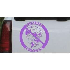 6in X 6in Purple    Zombie Hunter Funny Car Window Wall Laptop Decal 