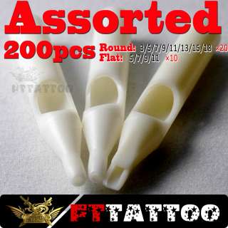 200 Assorted Plastic Disposable Tattoo Tips Nozzles  