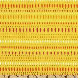  44 Wide Girly Girl Dots and Dashes Stripe Yellow Fabric 