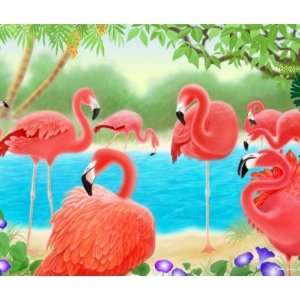  Caribbean Pink Flamingos Mousepad