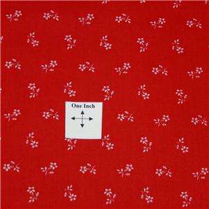 Vintage Peter Pan Red & White Calico Cotton Fabric 1 Yd 10  