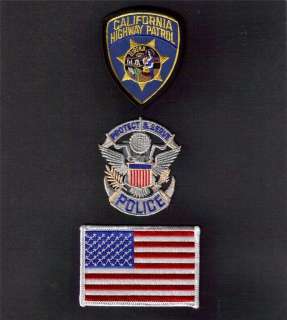 CALIFORNIA Highway Patrol POLICE USA FLAG Embroidered Sew Iron On 