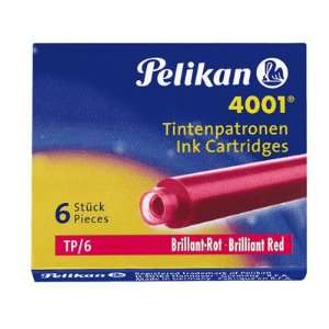  Ink Cartridge, Brilliant Red Pelikan 4001. 6 Pack. 6 Mini 