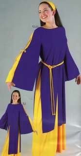   Tunic Liturgical Church Dance Purple w/Gold Top LadiesPlus  