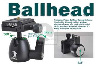   Tripod Monopod Ball Head Camera Ballhead+quick release plate  