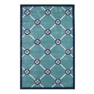   Rug Company Compass 3 6 x 5 6 teal navy Area Rug