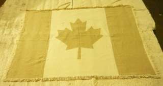Natural Canadian Flag Throw Blanket (100% Cotton)  