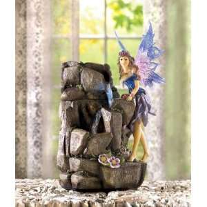  Lighted Lavender Fairy Home Garden Waterfall Fountain 