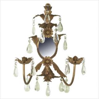 Jubilee Collection Two Light Candle Wall Sconce with Mirror in Gold 