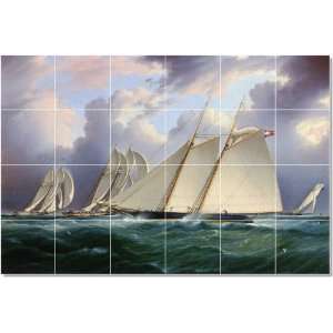  James Buttersworth Ships Tile Mural Modern  32x48 using 
