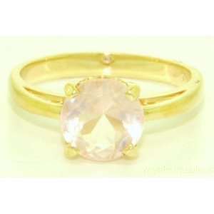  1.90 CTW Pink Quartz Ring 14K Yellow Gold Jewelry
