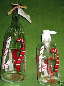 NEW Kim Pall Set of Candy Cane Soap Dispensers  