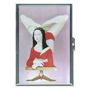   Mona Lisa Enjoys Yoga ID Holder Cigarette Case or Wallet Made in USA
