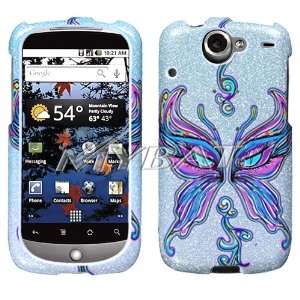 HTC Nexus One (Google), Teal Butterfly Eyes (Sparkle) Phone Protector 