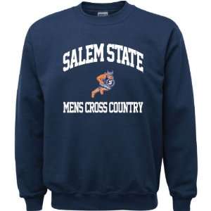 Salem State Vikings Navy Youth Mens Cross Country Arch Crewneck 