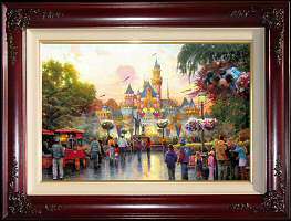   Anniversary FRAMED 18x27 S/N Thomas Kinkade Disney Lithograph  