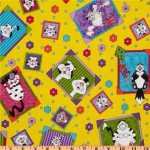  44 Wide Caterwauling Tales Pictures Yellow Fabric By The 