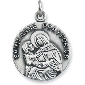   St. Anne Medal With 18.00 Inch Chain. 18.00 Mm St. Anne Medal With 18