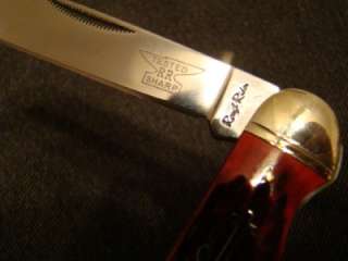 SS Rough Rider Red Bone Hdl Pocket Rope Knife W/Marlin Spike 