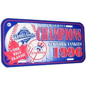  NY Yankees 1996 World Series Commemorative License Plate 