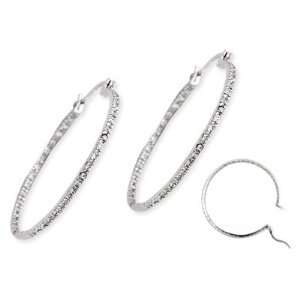  2 Inch Sterling Silver CZ Hoop Earrings Portia Jewelry Jewelry