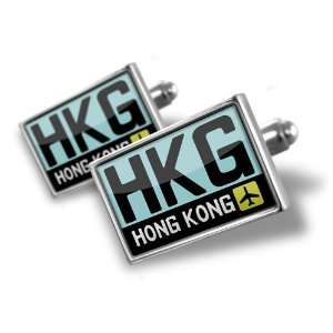Cufflinks Airport code HKG / Hong Kong country China   Hand Made 